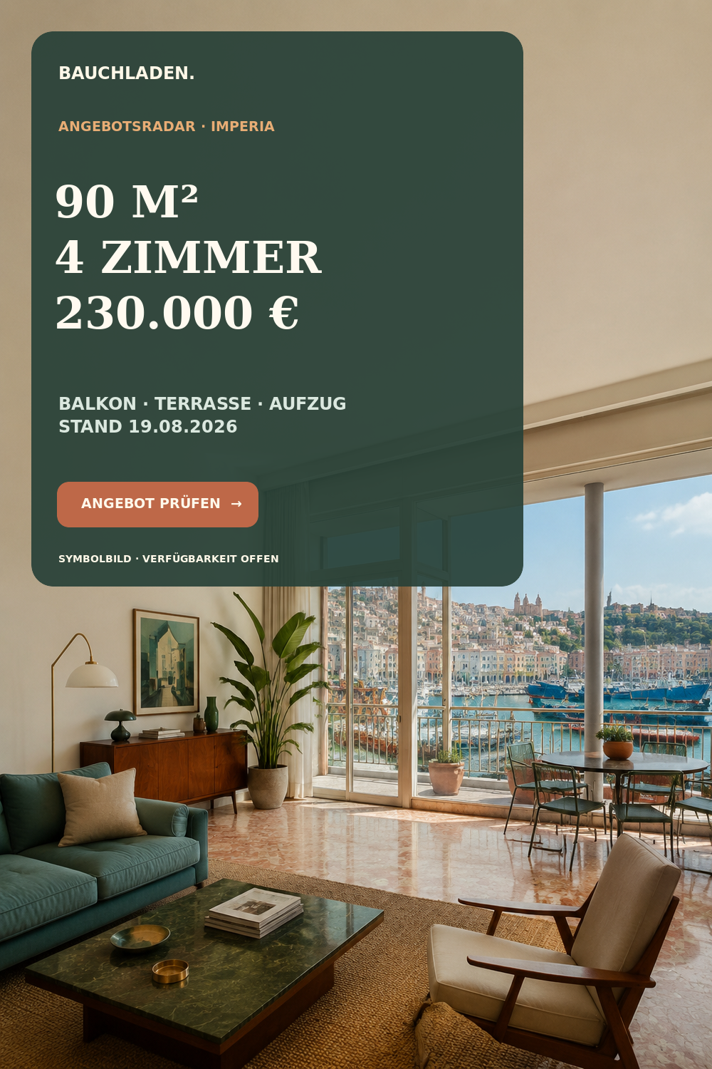 Titelmotiv: Immobilienangebote in Westligurien: 4 aktuelle Beispiele im Vergleich