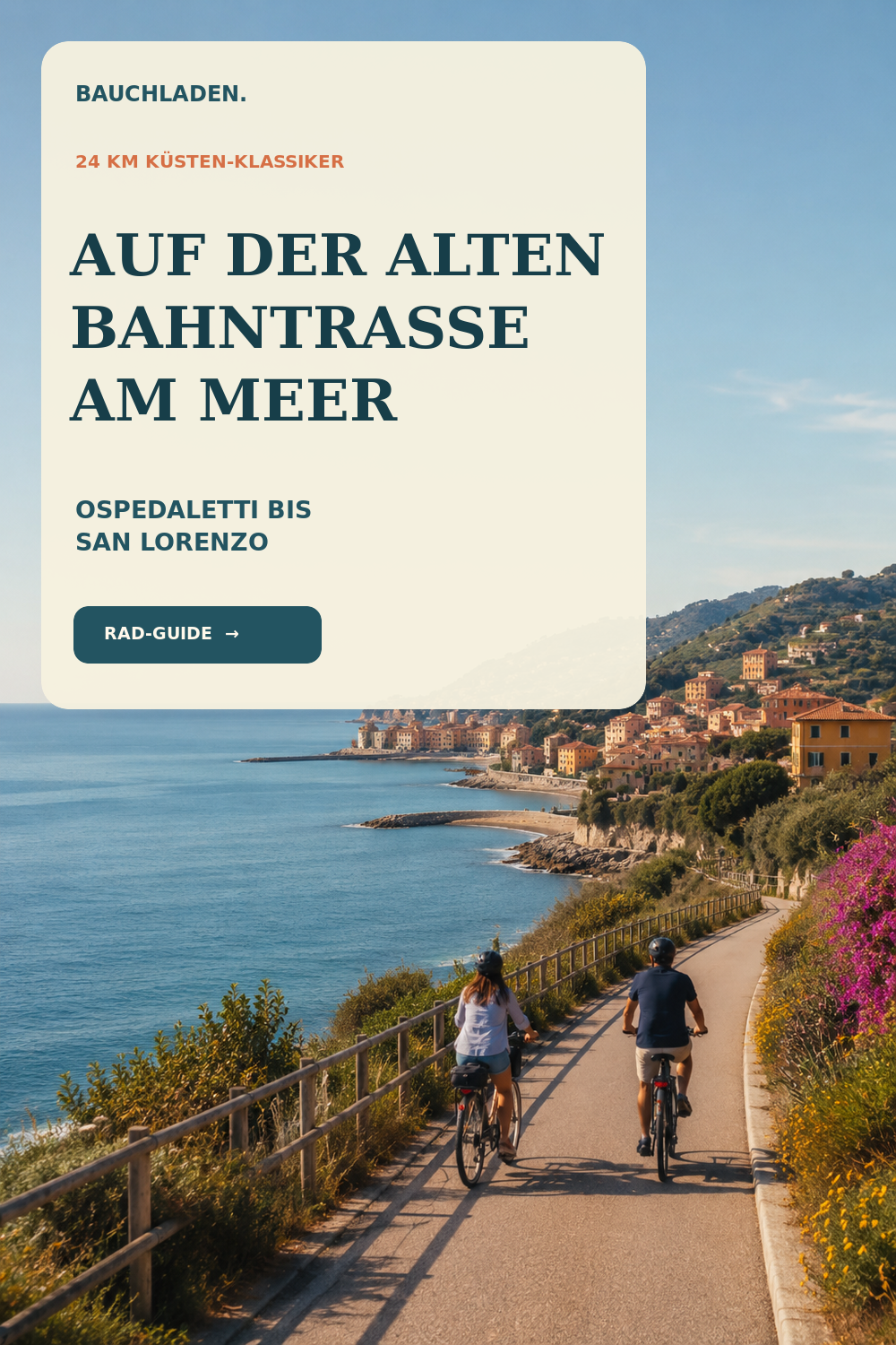 Titelmotiv: Radweg auf der alten Bahnstrecke: Cycling Riviera zwischen Imperia und Sanremo