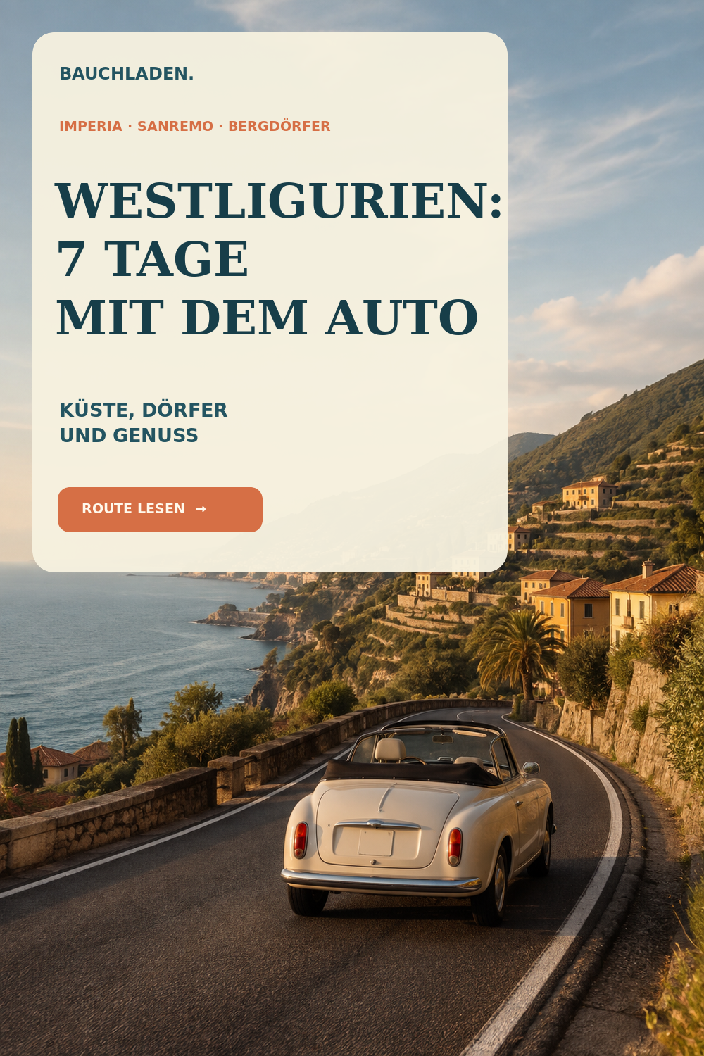 Titelmotiv: Westligurien mit dem Auto: 7 Tage rund um Imperia und Sanremo