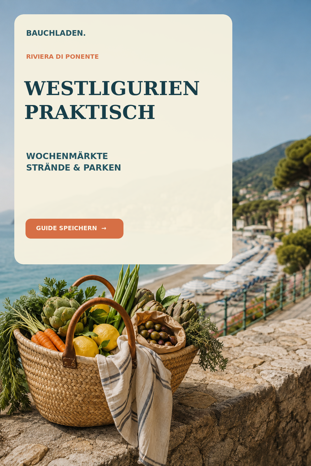 Marktkorb an der Küste Westliguriens